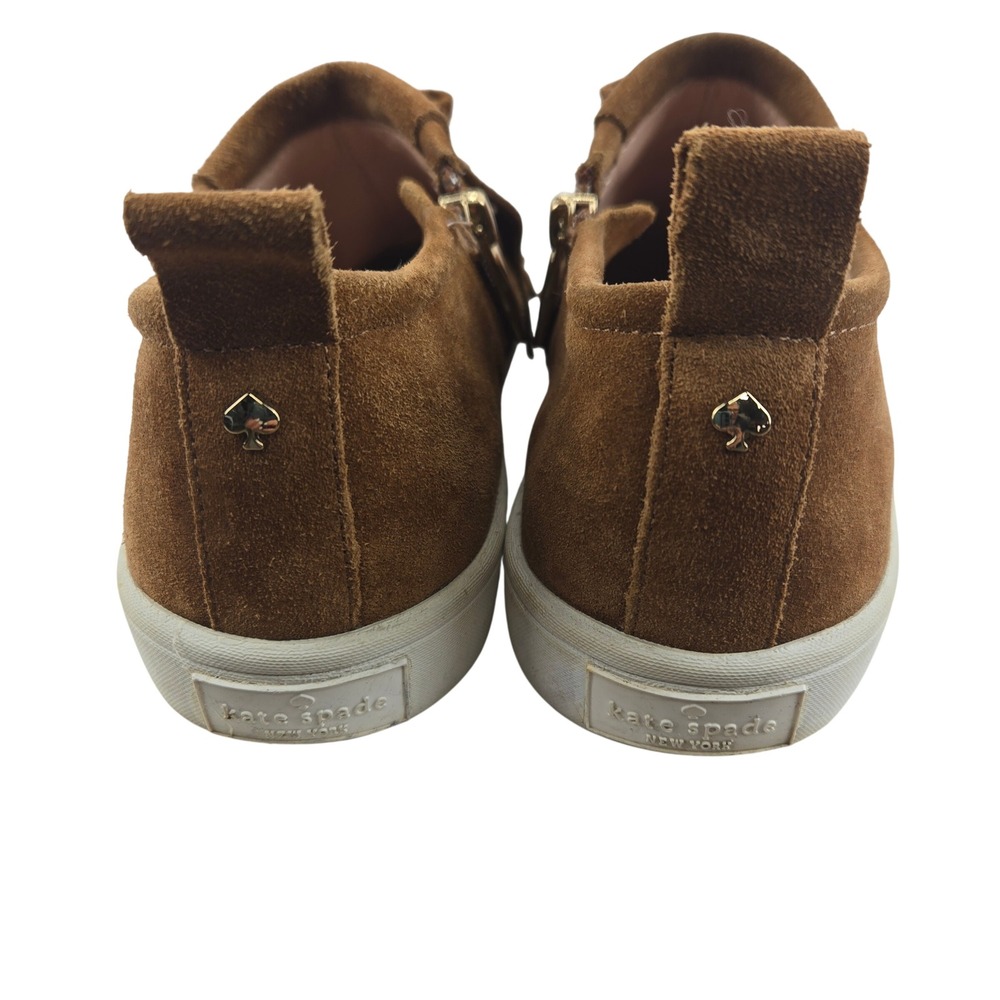 Kate Spade New York Lenna Whiskey Brown Suede Tassel Fringe Sneakers Womens 7M - Picture 7 of 12